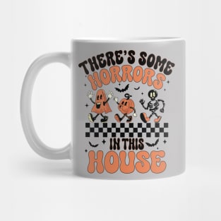 There's Some Horrors In This House Ghost Pumpkin Halloween Mug